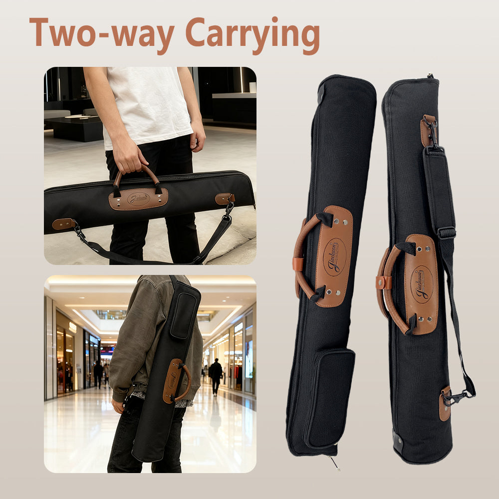 Yinfente Soprano Sax Case Clarinet Bag Black with Strap Leather Handle Parts Storage Lightweight Water-Resistant for Saxophone Clarinet