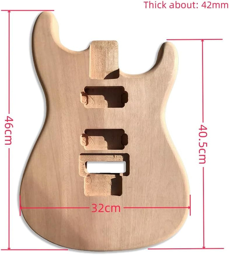 Unfinished Guitar Body Floyd Rose DIY Replacement for Guitar Project Build Your Own HH Style Bolt on Heel
