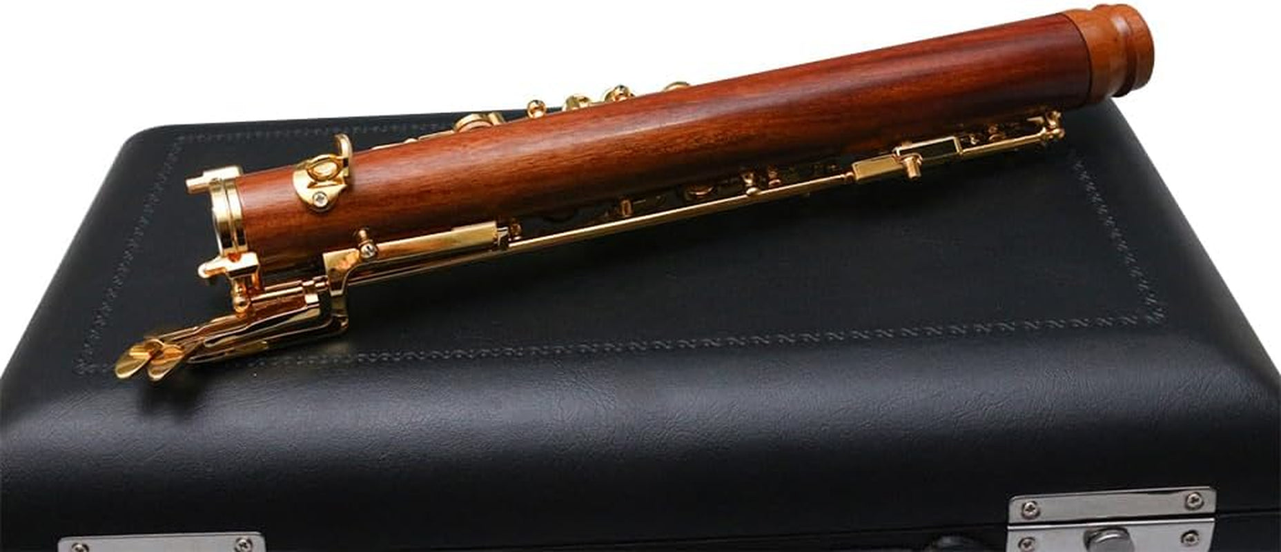 Professional Oboe Gold Plated Rosewood C Key Left F Resonance Semi-Automatic Woodwind Instrument with Oboe Accessories