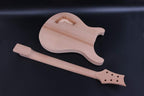 1Set Guitar Kit Guitar Neck 22Fret 24.75Inch Guitar Body Mahogany Maple Cap Dot Inlay Set in DIY