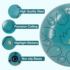 12 Inches 15 Notes Rain Drum for Outside,Steel Tongue Drum with Mallets & Storage Bag,Meditation Rain Chime for Adults,Friends,Family