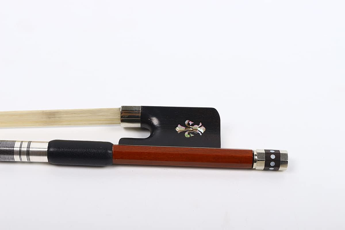 4/4 Cello Bow Bows Brazilwood Natural Mongolian Bow Hair Ebony Frog Straight Advance Bows (4/4)