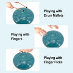 12 Inches 15 Notes Rain Drum for Outside,Steel Tongue Drum with Mallets & Storage Bag,Meditation Rain Chime for Adults,Friends,Family