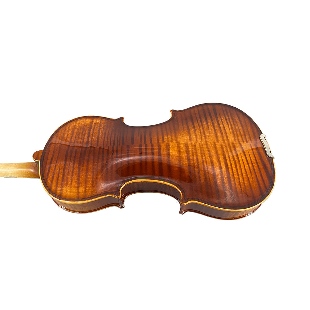 Violin 4/4 Full Set for Beginners, Adults, Students, Aged Spruce Maple Solid Wood Fiddle, Ebony Fittings with Hard Case, Shoulder Rest, Bow, Extra Strings (Dark Brown, 4/4 Full Size)