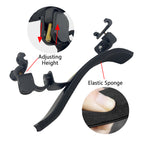 Violin Shoulder Rest 4/4 1/2 1/4 Size Aluminum Alloy Rubber Feet Comfortable Foam Soft Pad Height Adjustable Violin Parts (Black)