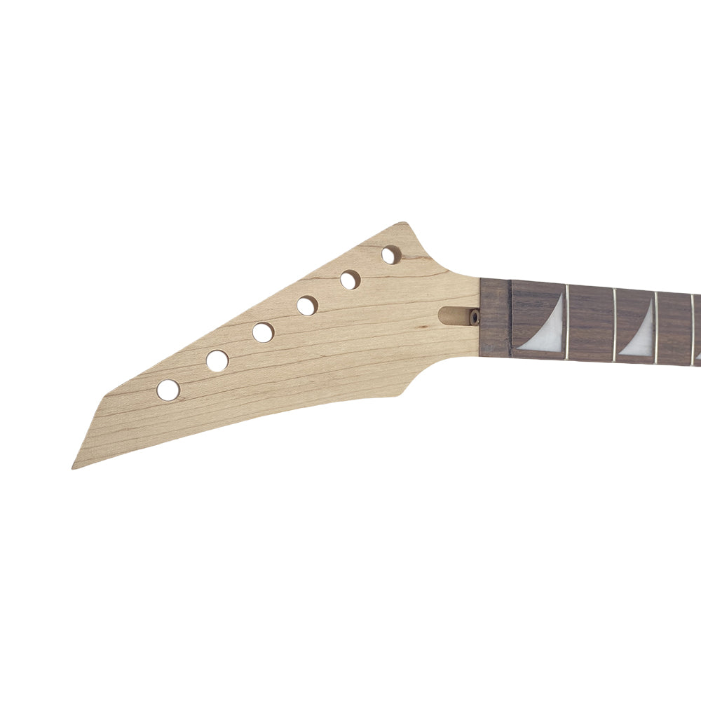 Yinfente New Guitar Neck 22Fret 25.5Inch Maple Wood Rosewood Guitar Fretboard Shark Fin Inlay Reversed Head Jackson Necks