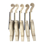 Handcrafted Unvarnished Violin - 4/4 Size, Two-Piece Flamed Back & Spruce Top, Air-Dried Wood, Made by Master Luthier, White Violin for Setup (Wide Grain)