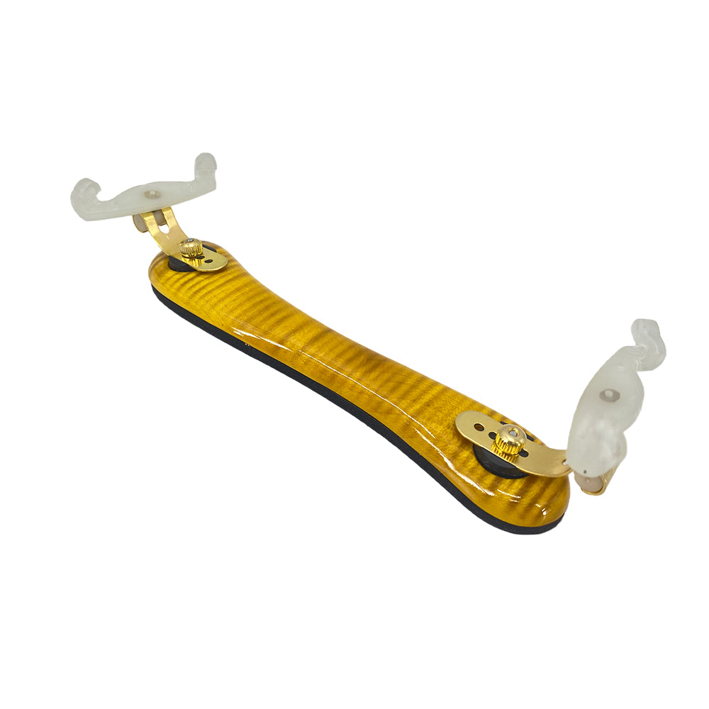 Yinfente Flame Maple Left Hand Violin Shoulder Rest 4/4 Full Size Adjustable Height Width And Collapsible Feet Violin Part (Yellow)