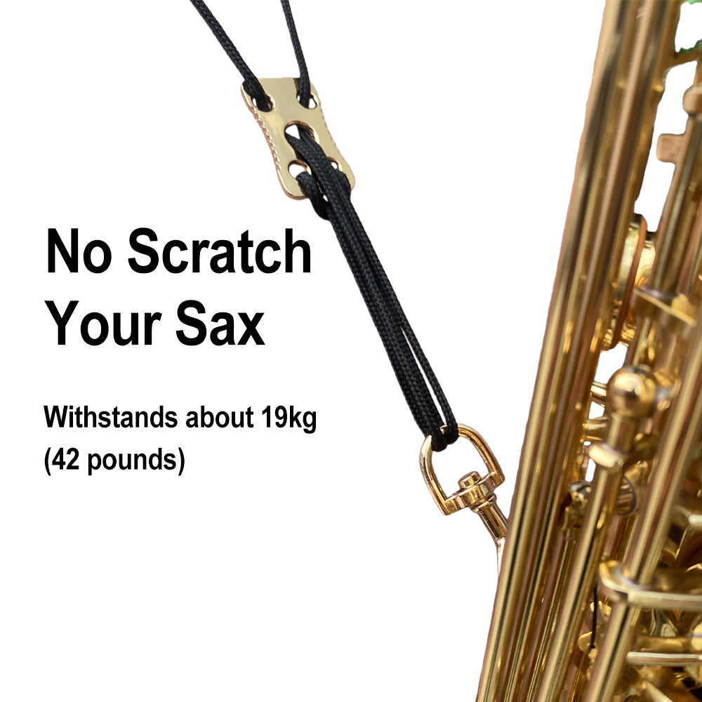 Saxophone Neck Strap Soft Leather Padded Comfort Music Instrument Strap for Alto Tenor Baritone Soprano Sax