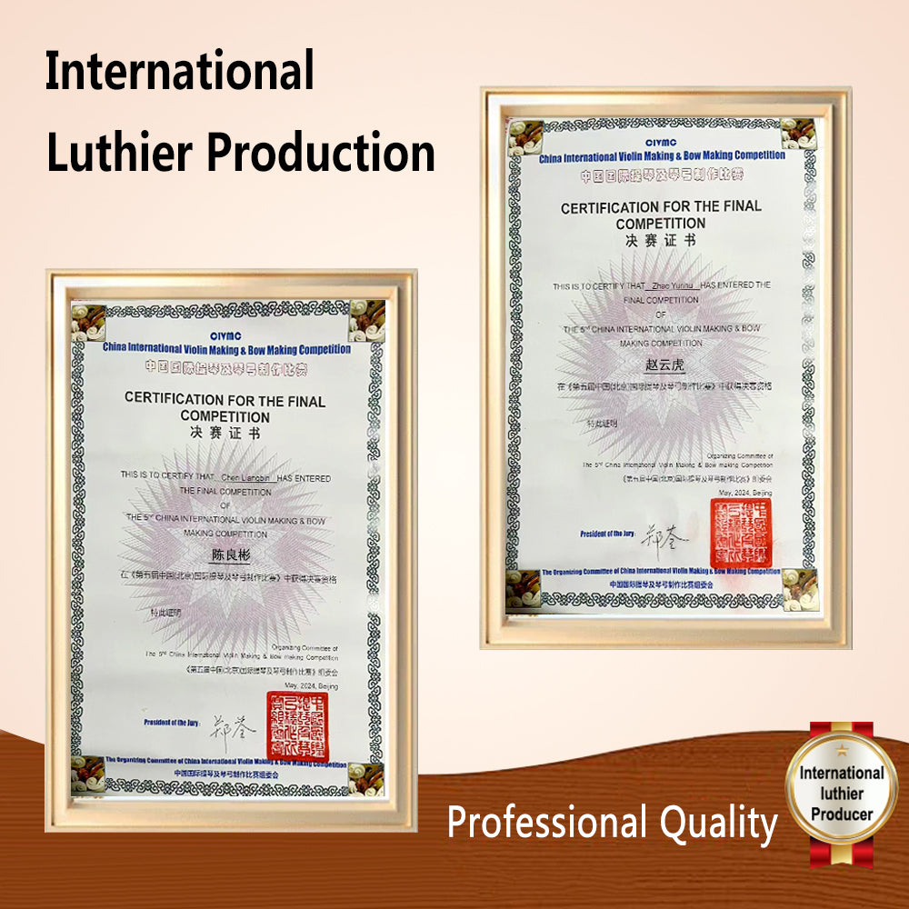 Handcrafted Unvarnished Violin - 4/4 Size, Two-Piece Flamed Back & Spruce Top, Air-Dried Wood, Made by Master Luthier, White Violin for Setup (Wide Grain)