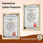 Handcrafted Unvarnished Violin - 4/4 Size, Two-Piece Flamed Back & Spruce Top, Air-Dried Wood, Made by Master Luthier, White Violin for Setup (Wide Grain)