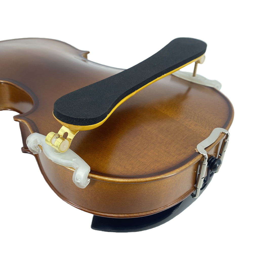 Yinfente Flame Maple Left Hand Violin Shoulder Rest 4/4 Full Size Adjustable Height Width And Collapsible Feet Violin Part (Yellow)