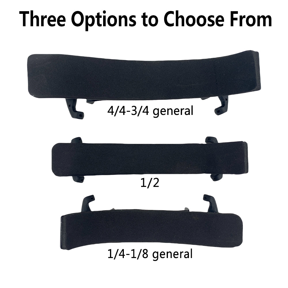 Violin Shoulder Rest 4/4 1/2 1/4 Size Aluminum Alloy Rubber Feet Comfortable Foam Soft Pad Height Adjustable Violin Parts (Black)