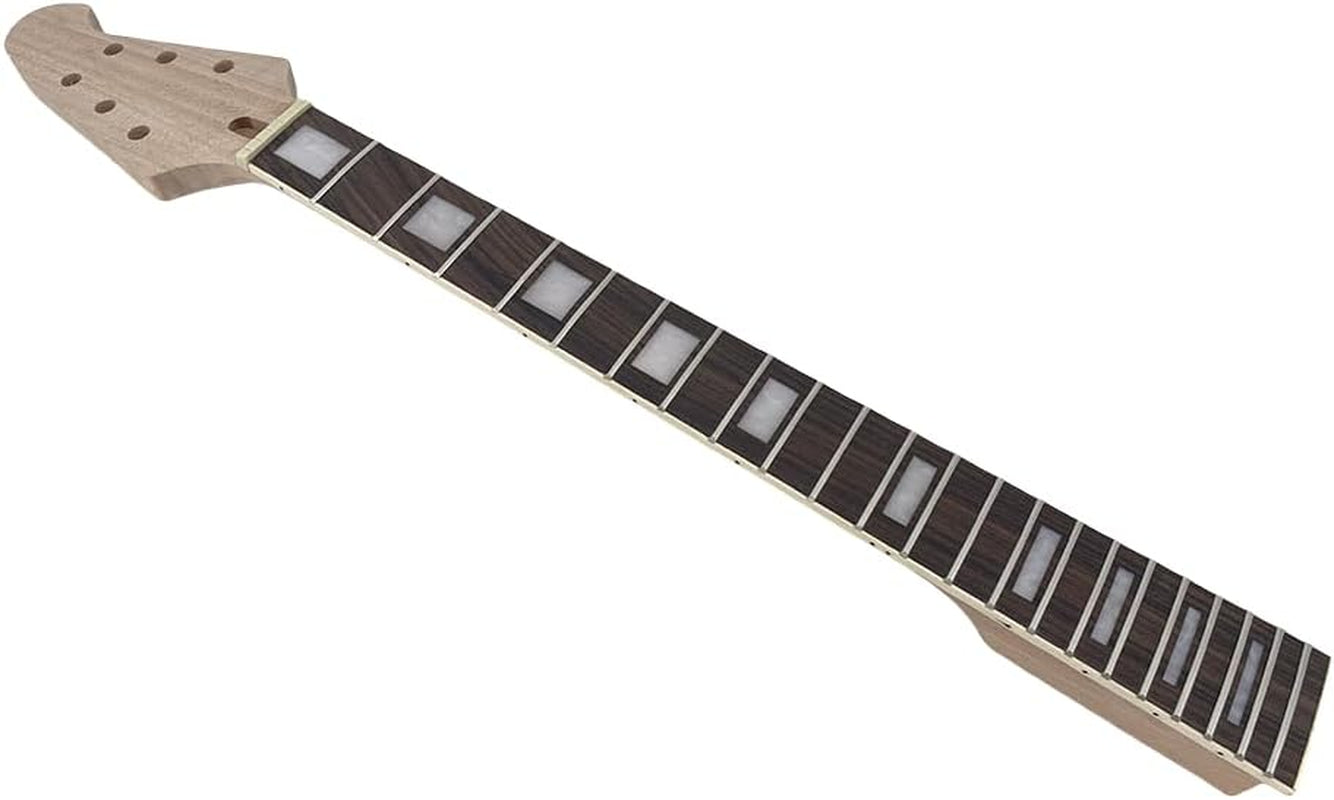 Guitar Neck 22 Fret 24.75 Inch Electric Guitar Rosewood Guitar Fretboard Binding Headstock Block Inlay