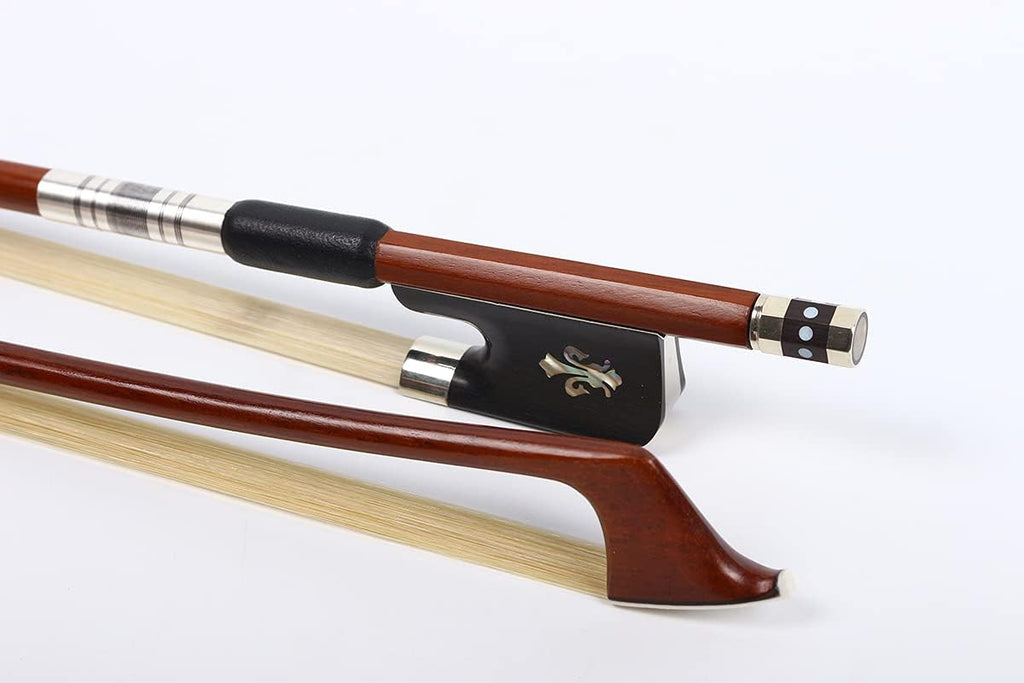 4/4 Cello Bow Bows Brazilwood Natural Mongolian Bow Hair Ebony Frog Straight Advance Bows (4/4)