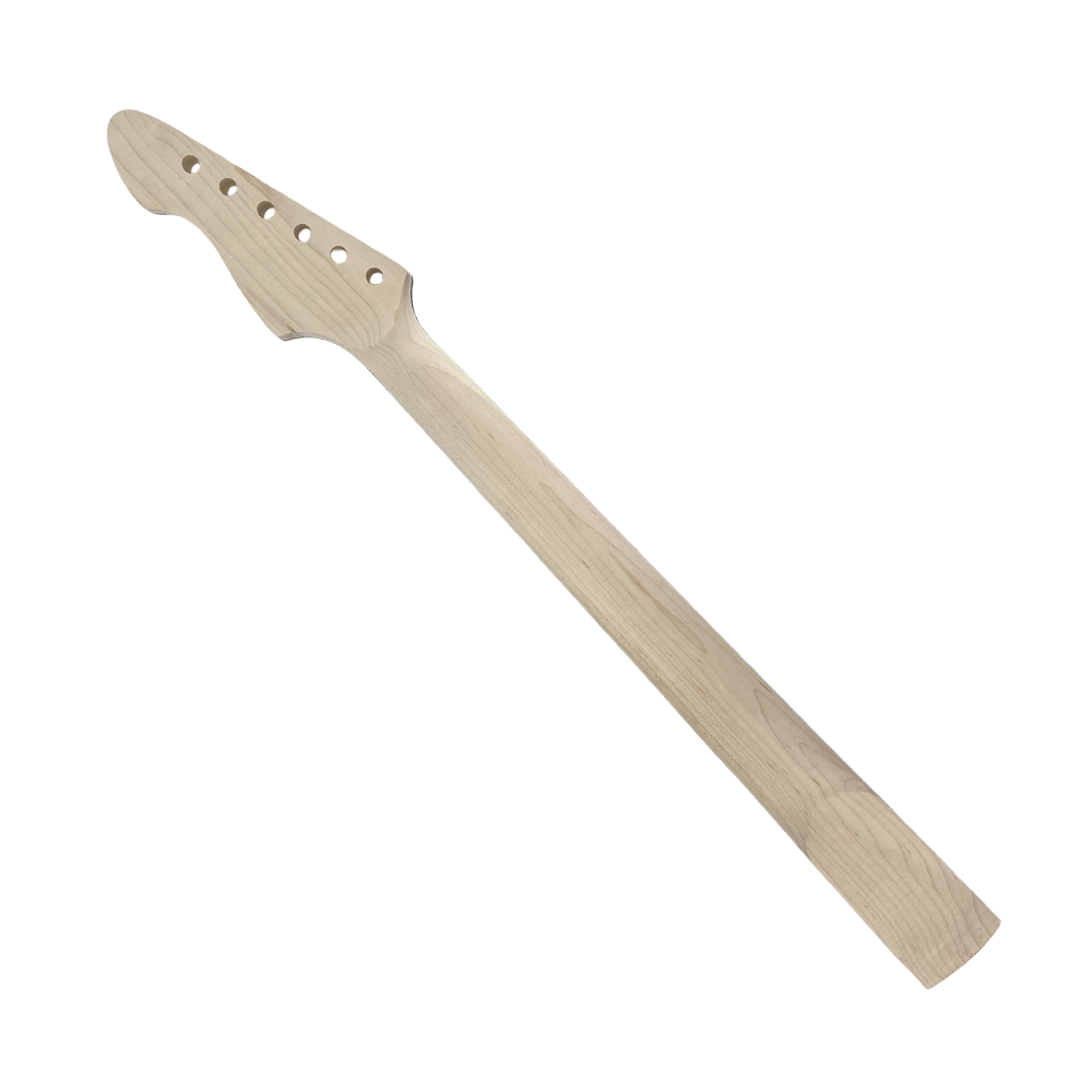 Yinfente Electric Guitar Neck 22 Fret 25.5 Inch Scale Tree Vine Inlay Maple Wood Firebird Head Binding Bolt on DIY Guitar