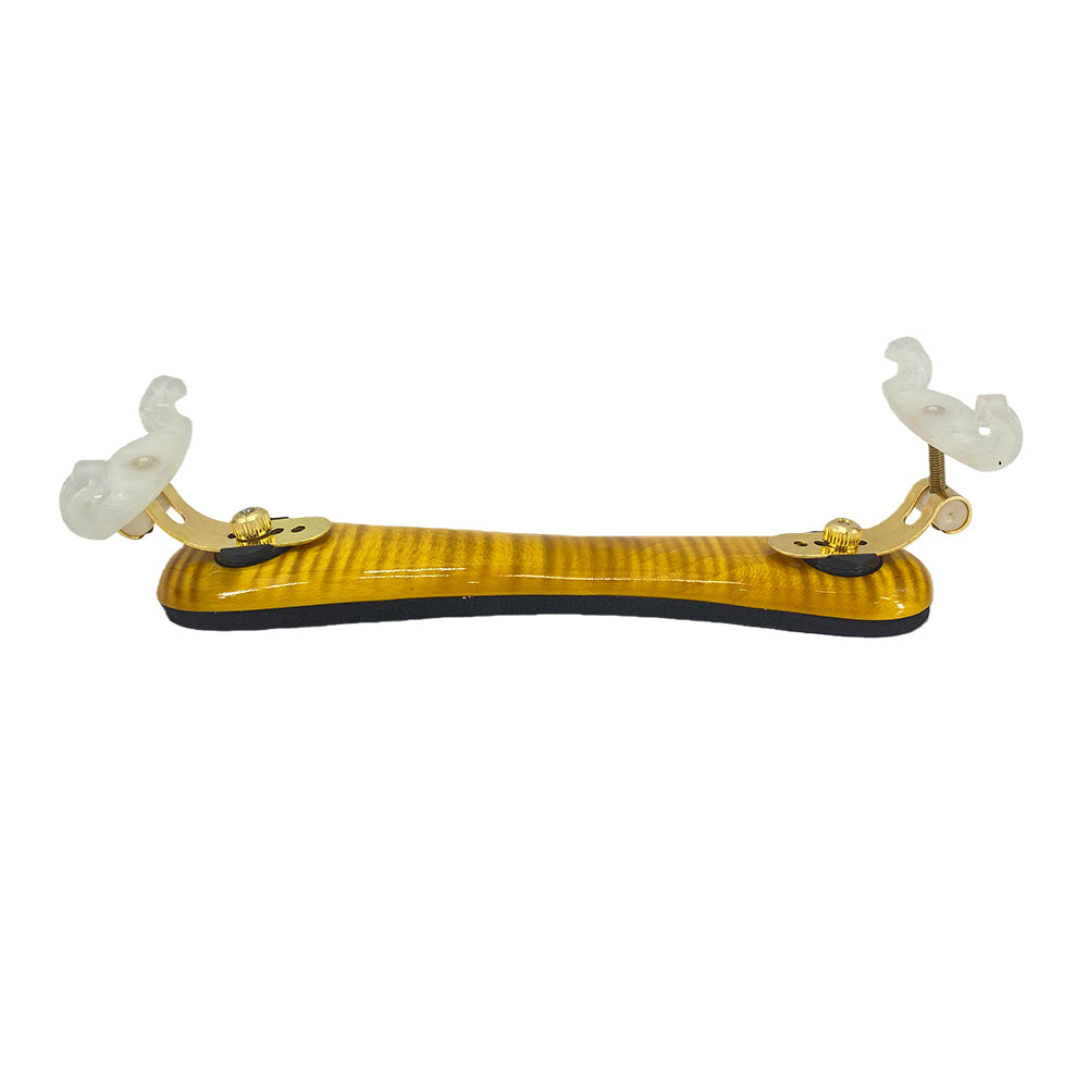 Yinfente Flame Maple Left Hand Violin Shoulder Rest 4/4 Full Size Adjustable Height Width And Collapsible Feet Violin Part (Yellow)
