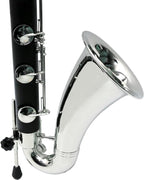 Professional Bass Clarinet Low C Silver Nickel Plated Keys with Case Rich Sound Musical Instrument Student Clarinet (Low C)