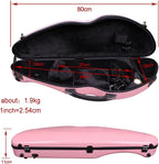 Violin Case 4/4 Full Size 1.9Kg Carbon Fiber Half round Shape Viloin Bag with Strap Combination Lock and Accessories Bag Pink