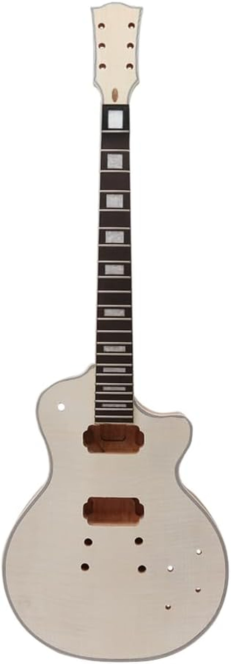 DIY Guitar Kit with Mahogany with Flame Maple Veneer Body Mahogany Neck with Rosewood Fretboard 6 String DIY Electric Guitar Kit with All Components to Build Your Own Guitar