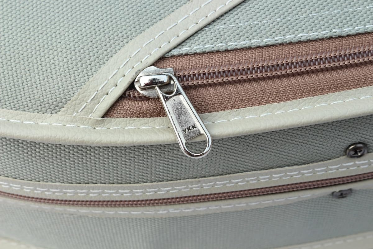 4/4 Violin Case Halfmoon Shape Lightweight with Hygrometer Shoulder Strap Yellow Cream Padding Green Case for Violin (Green)