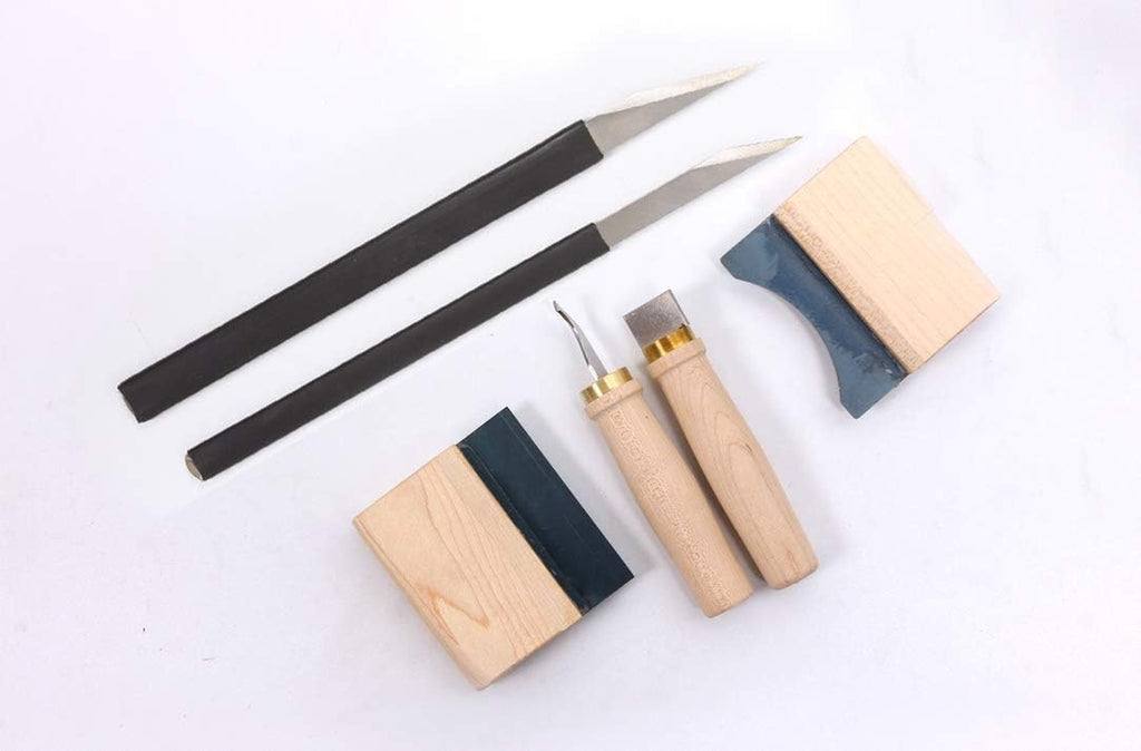 1Set Violin Making Tools Steel Blade Cut Violin Bridge F-Hole Knife Scraper Violin Peg Hole Files Violin Purfling Knife