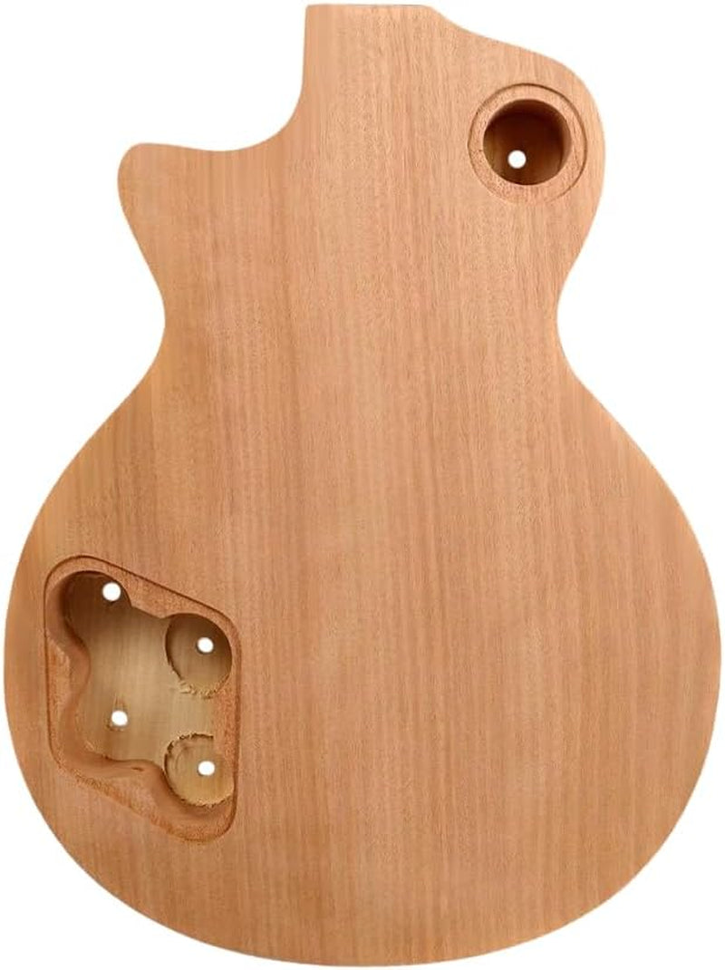 Electric Guitar Kit Guitar Neck 22 Fret Flame Maple Cap Guitar Body Mahogany Maple Rosewood Guitar Fretboard DIY Guitar Set in One Piece Mahogany Wood Guitar