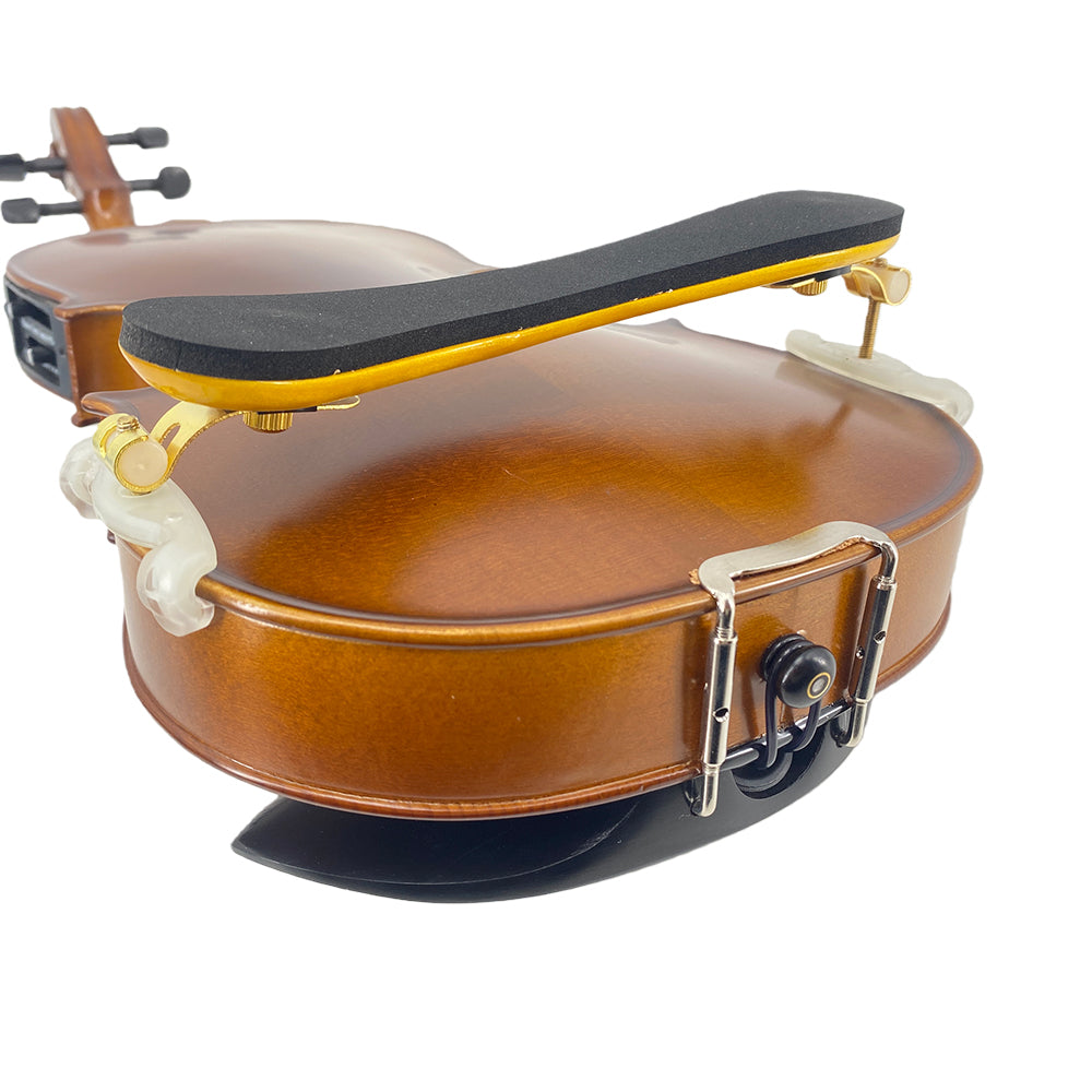 Yinfente Flame Maple Left Hand Violin Shoulder Rest 4/4 Full Size Adjustable Height Width And Collapsible Feet Violin Part (Yellow)