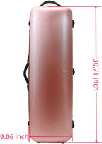 Violin Case 4/4 Full Size Carbon Fiber Oblong 4/4 Violin Case with Music Sheet Bag Adjustable Backstrap Hygrometer Lightweight & Portable