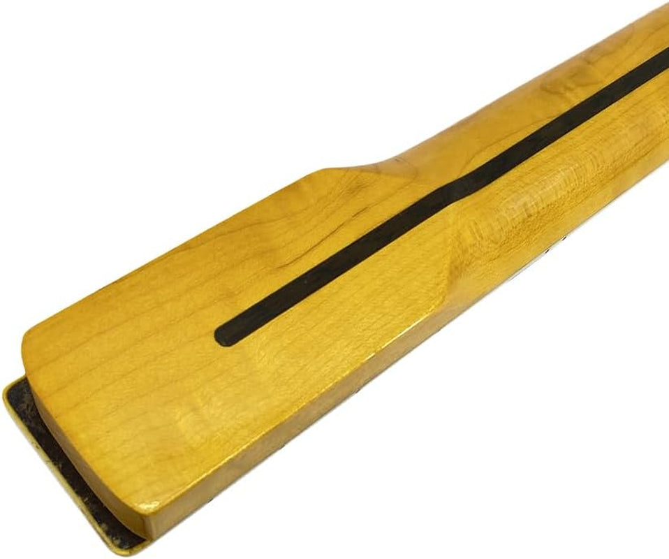 Yellow Paint Maple Electric Guitar Neck with White Binding 22Fret 25.5Inch Rosewood Fretboard White Block Inlay Bolt on Guitar Neck Replacement