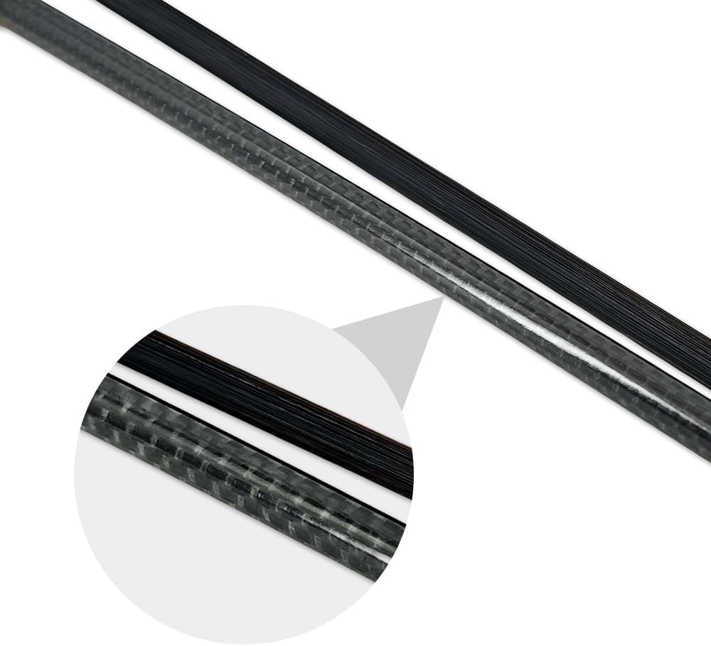 Carbon Fiber 4/4 Violin Bow Full Size Snakewood Frog with Fleur De Lis Inlay Black Mongolian Bow Hair Well Balanced& Pernambuco Level