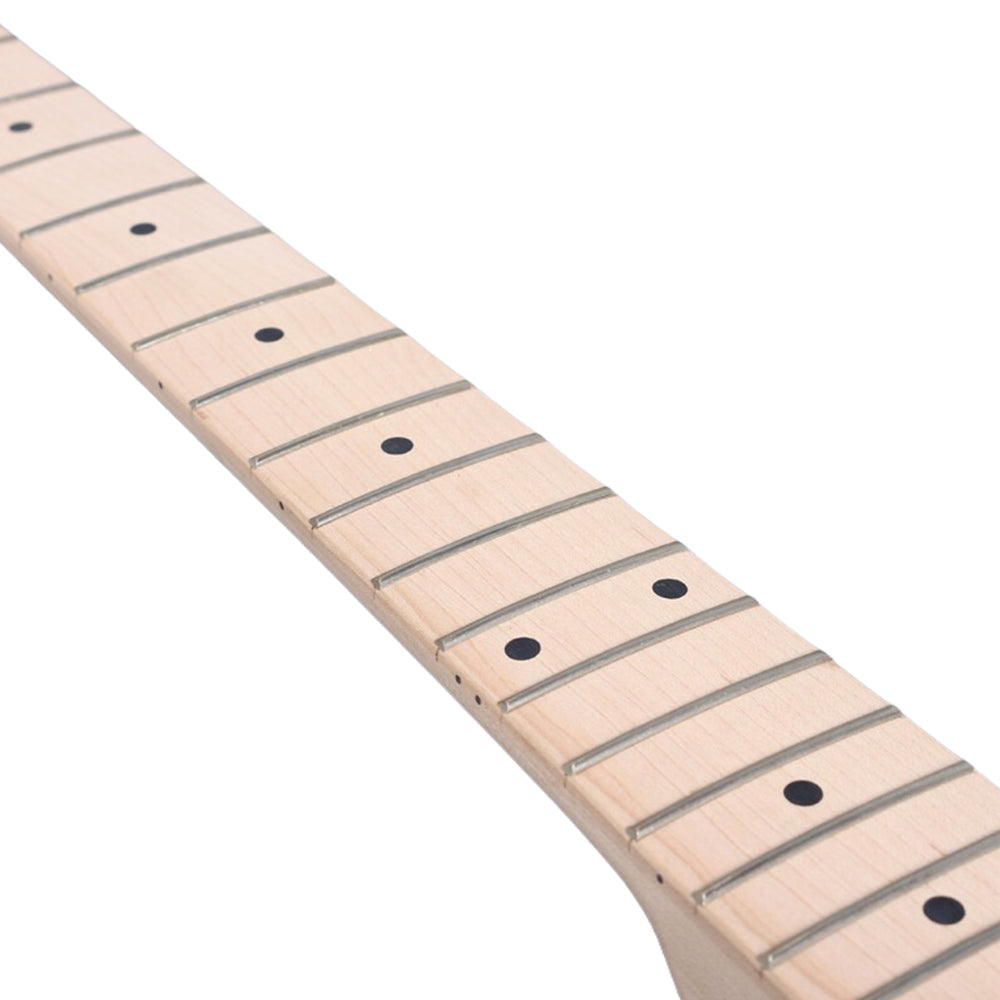 Yinfente Unfinished Guitar Neck 22 Fret for TL ST Electric Guitar Maple Fretboard Paddle Head DIY Guitar Dot Inlay (25.5Inch)