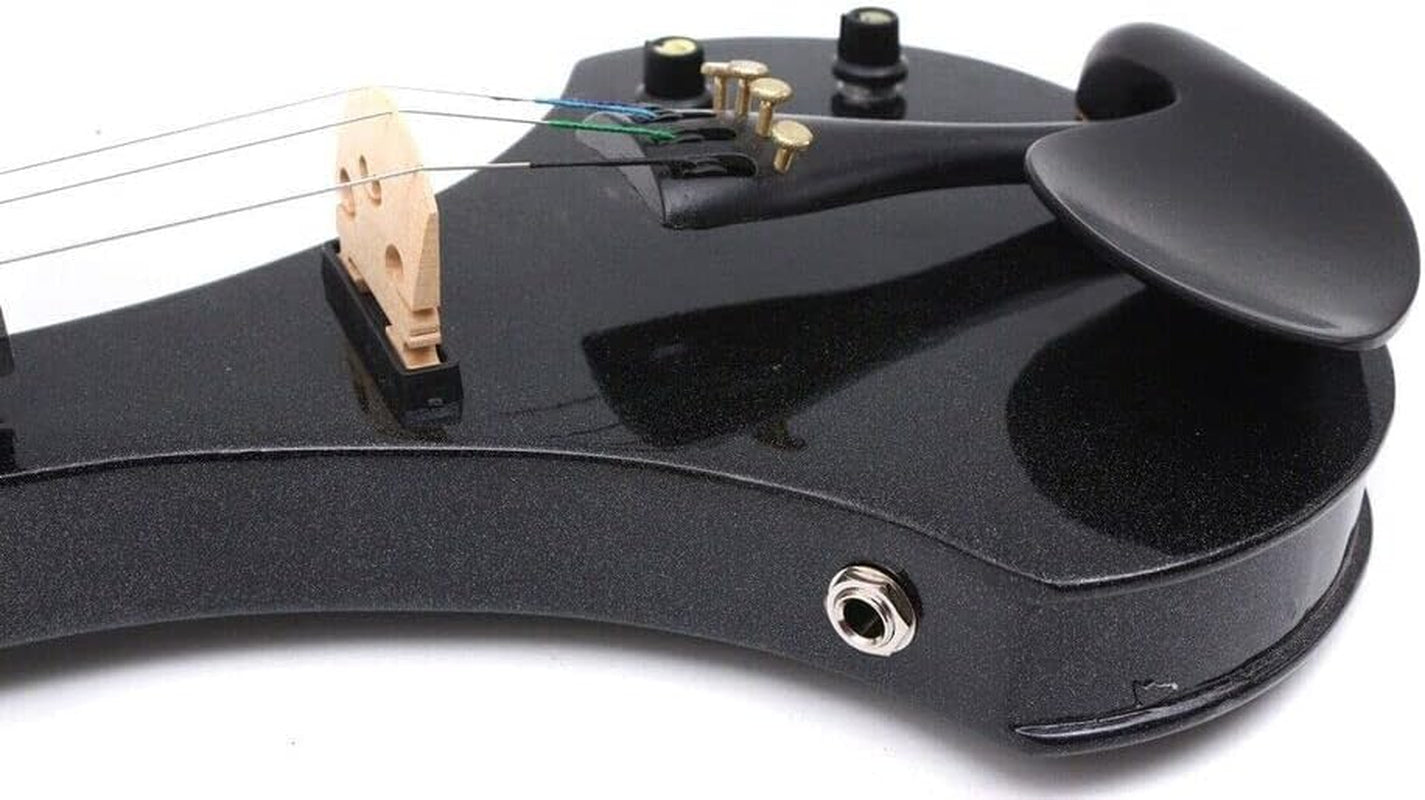 Electric Violin 4/4 Hand Made Ebony Fittings Full Size Violin Case Bow