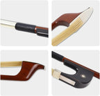 1/4 Upright Double Bass Bow Brazilwood German Natural Bow Hair Well Balanced