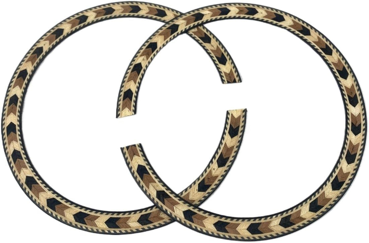 2*PCS Guitar Rosette for Acoustic Guitar Construction Solid Wood Material 110 * 12 * 0.8Mm Guitar Sound Hole for Replace #51