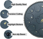 12 Inches 15 Notes Rain Drum for Outside,Steel Tongue Drum with Mallets & Storage Bag,Meditation Rain Chime for Adults,Friends,Family