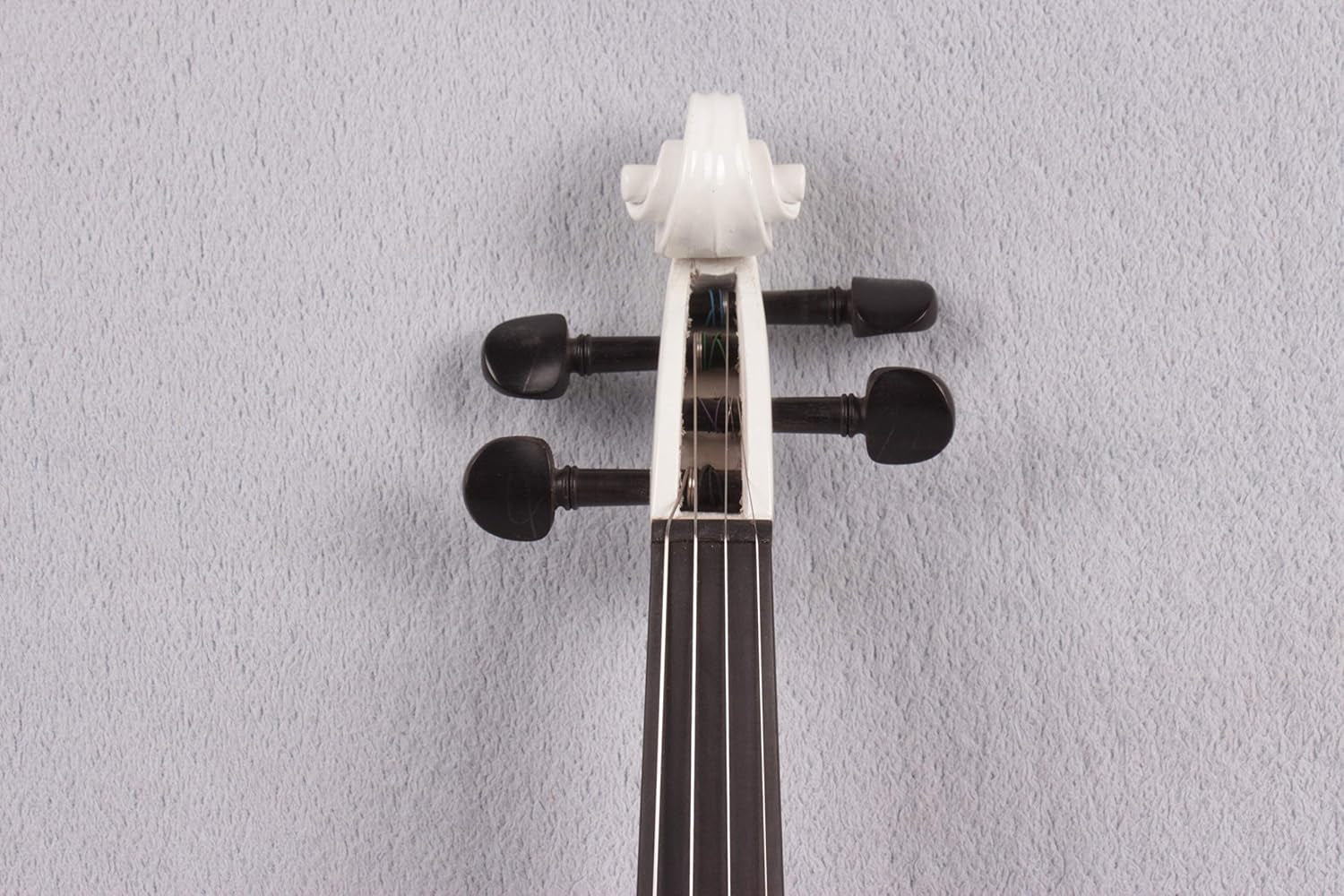 Electric Violin 4/4 Full Size Silent Violin Solid Wood with Violin Case Bow (White)