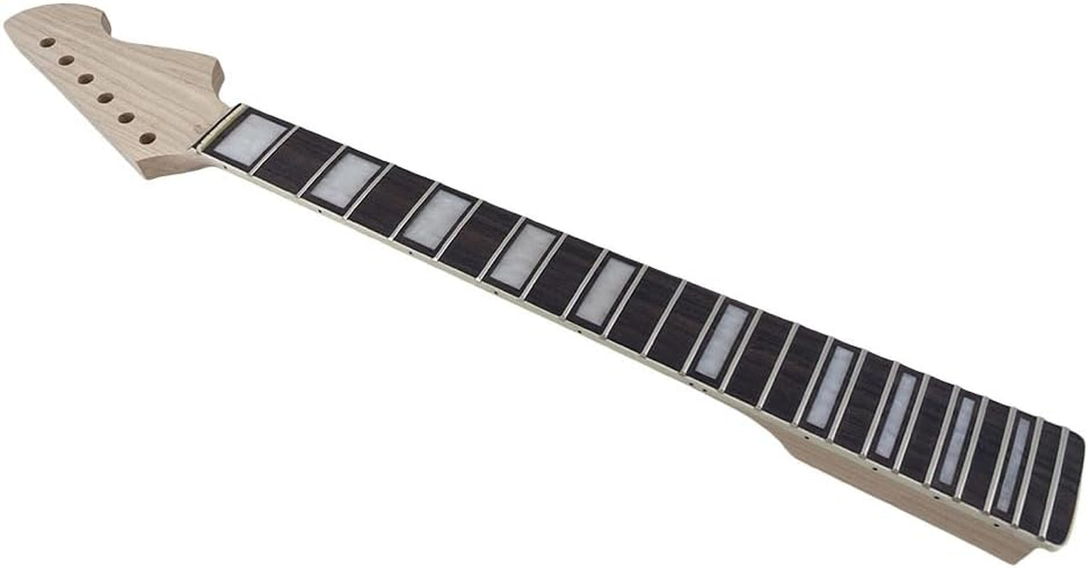 24Inch Guitar Neck 22Fret Maple Fretboard Black Block Inlay DIY Guitar Replacement