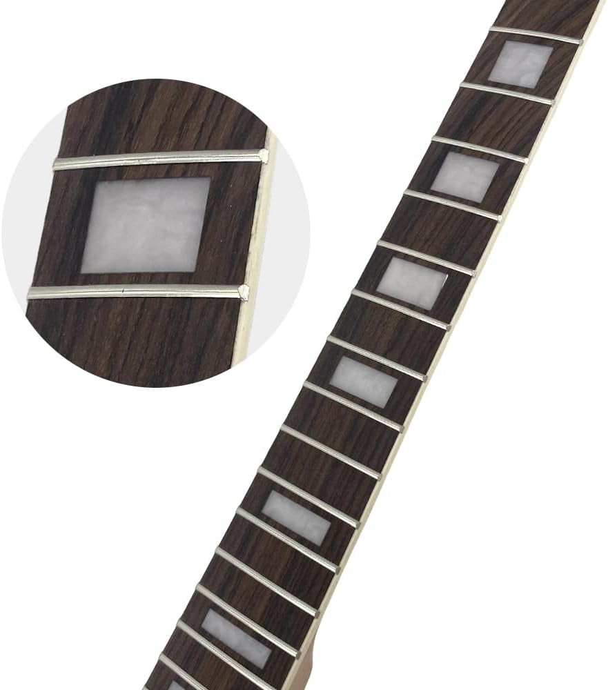 Guitar Neck 22 Fret 24.75 Inch Electric Guitar Rosewood Guitar Fretboard Binding Headstock Block Inlay