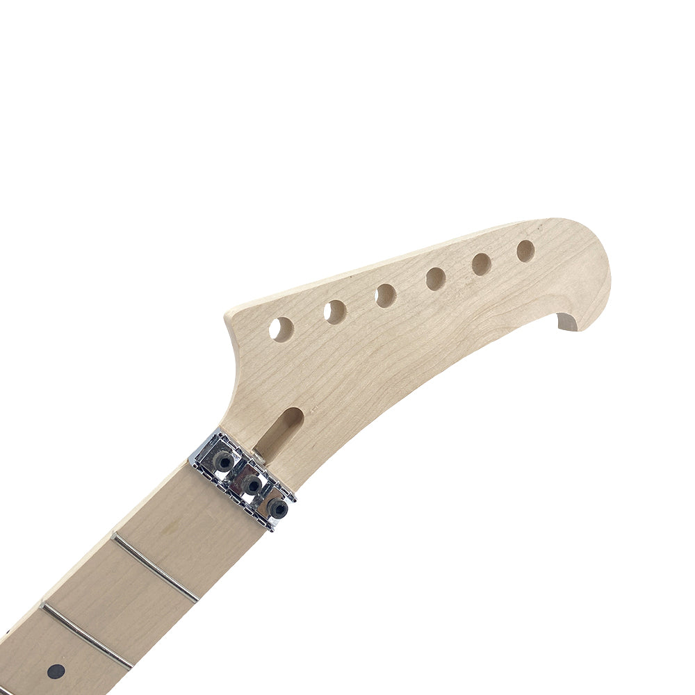Maple Guitar Neck 24Fret 25.5Inch Locking Nut Dot Inlay Bolt on DIY Guitar Necks Replacement