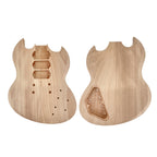 Unfinished Mahogany Electric Guitar Body, Solid Wood DIY Guitar Replacement with HHH Pickup Set in Heel Handcrafted (HHH)