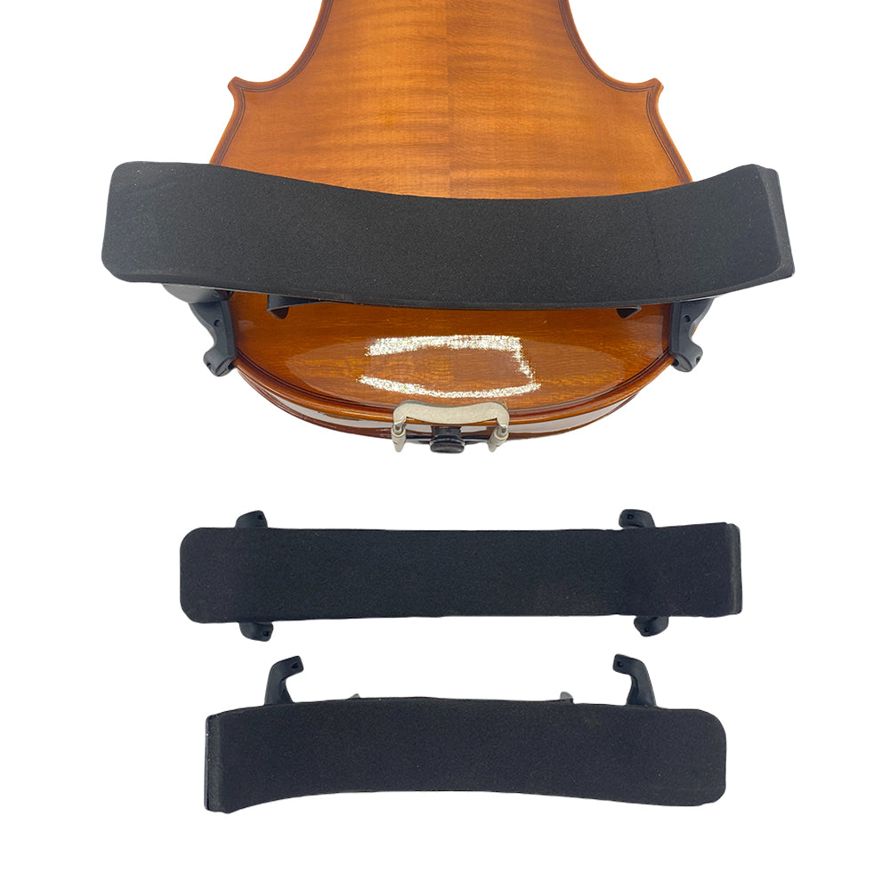 Violin Shoulder Rest 4/4 1/2 1/4 Size Aluminum Alloy Rubber Feet Comfortable Foam Soft Pad Height Adjustable Violin Parts (Black)