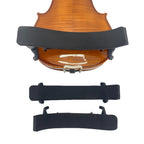 Violin Shoulder Rest 4/4 1/2 1/4 Size Aluminum Alloy Rubber Feet Comfortable Foam Soft Pad Height Adjustable Violin Parts (Black)