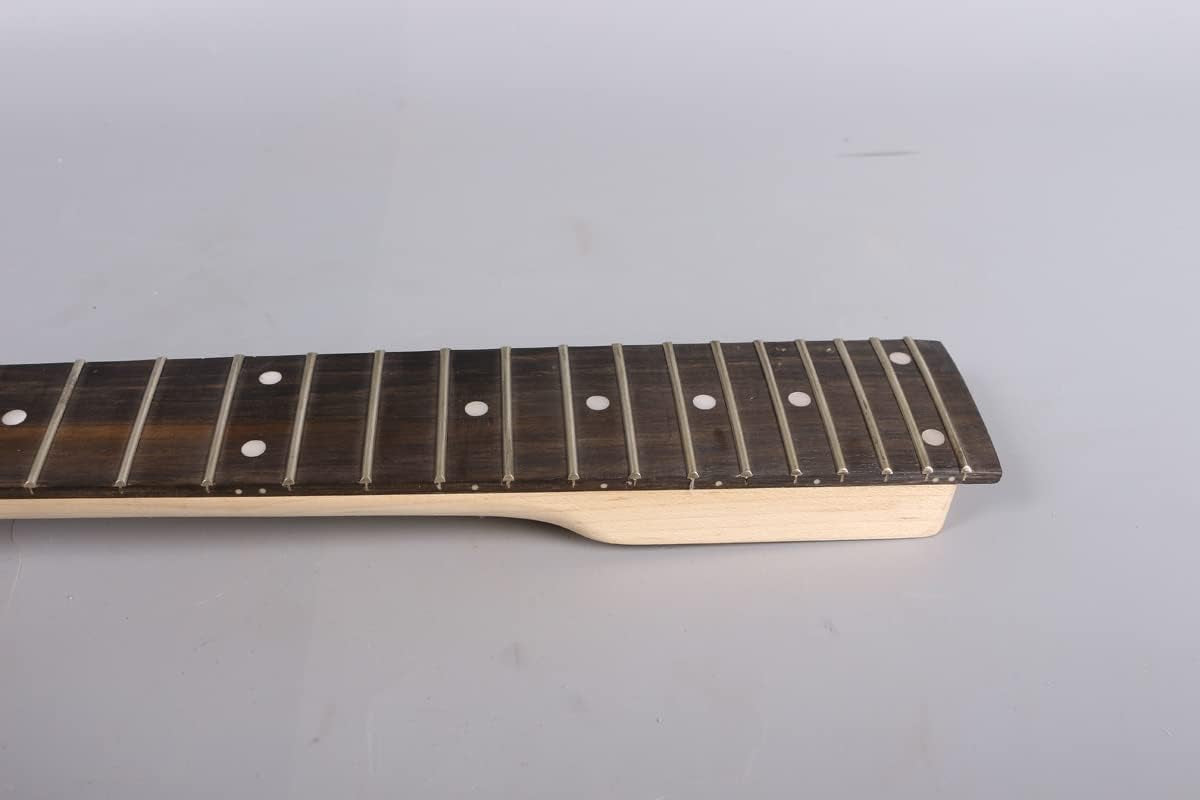 7String Guitar Neck 24Fret 25.5Inch Maple Wood with Rosewood Guitar Fretboard Wide Neck Paddle Head DIY Guitar Dot Inlay
