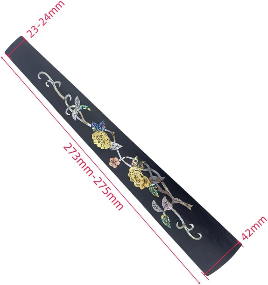 Yinfente Violin Fingerboard 4/4 Full Size Indonesia Ebony Violin Fretboard With Beautiful Pearl Flower Inlay Violin Parts