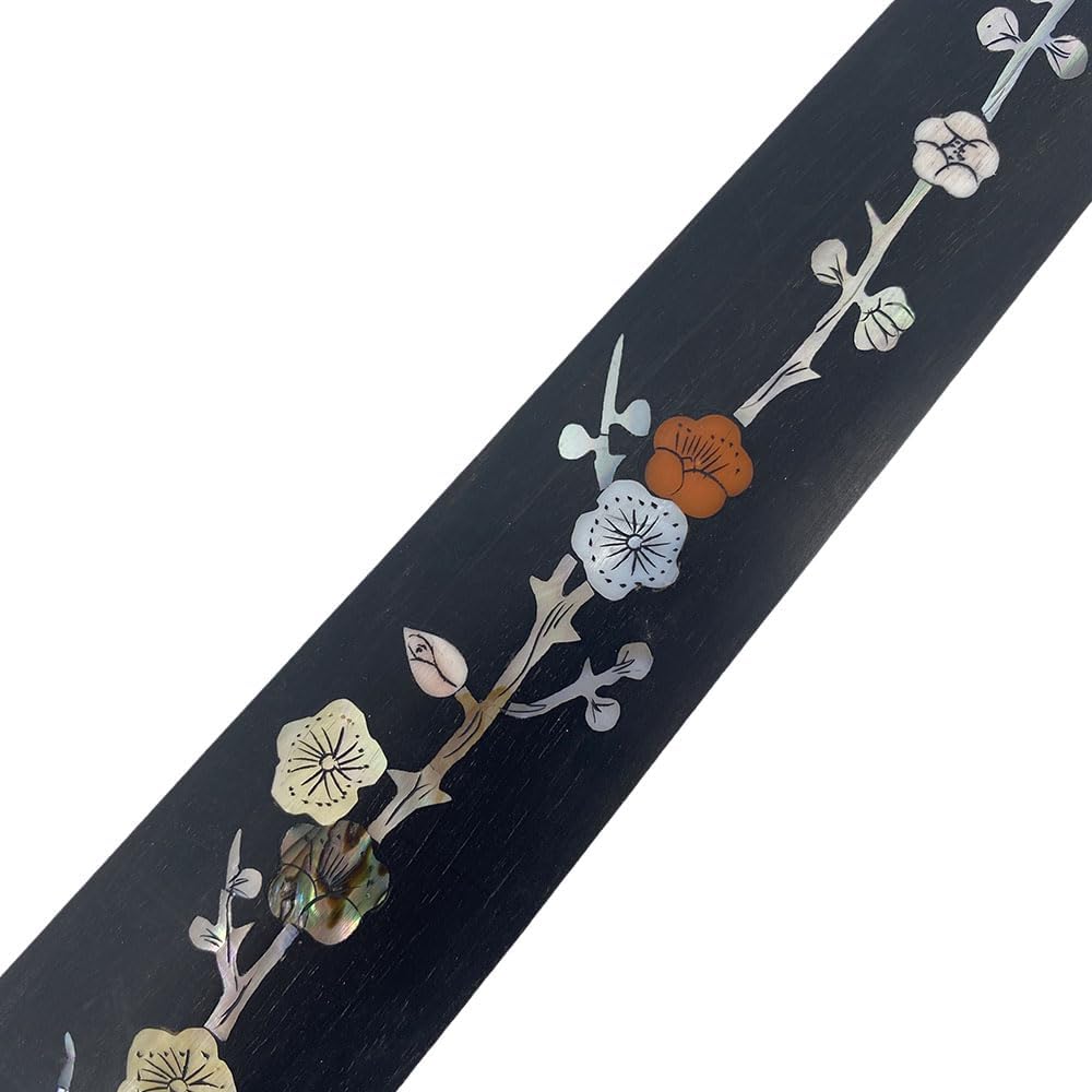Yinfente Violin Fingerboard 4/4 Full Size Indonesia Ebony Violin Fretboard With Beautiful Pearl Flower Inlay Violin Parts