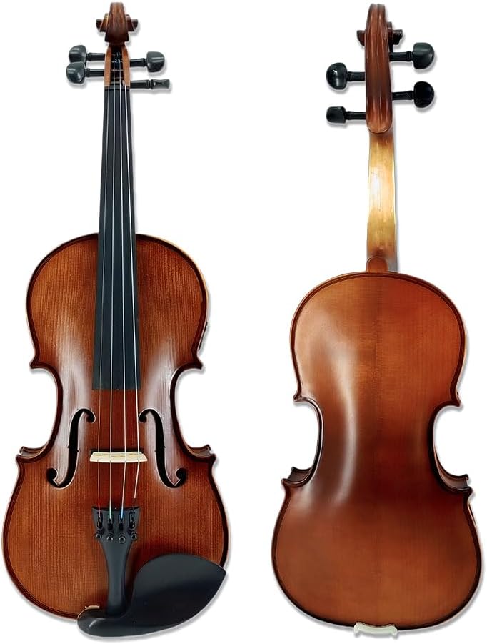 Yinfente Left Handed Acoustic&Electric Violin 4/4 Full Size Ebony Fittings With Hard Case,Brazil Bow,Bridge,Extra Strings,AUX Cable,Cleaning Cloth Violin For Beginners