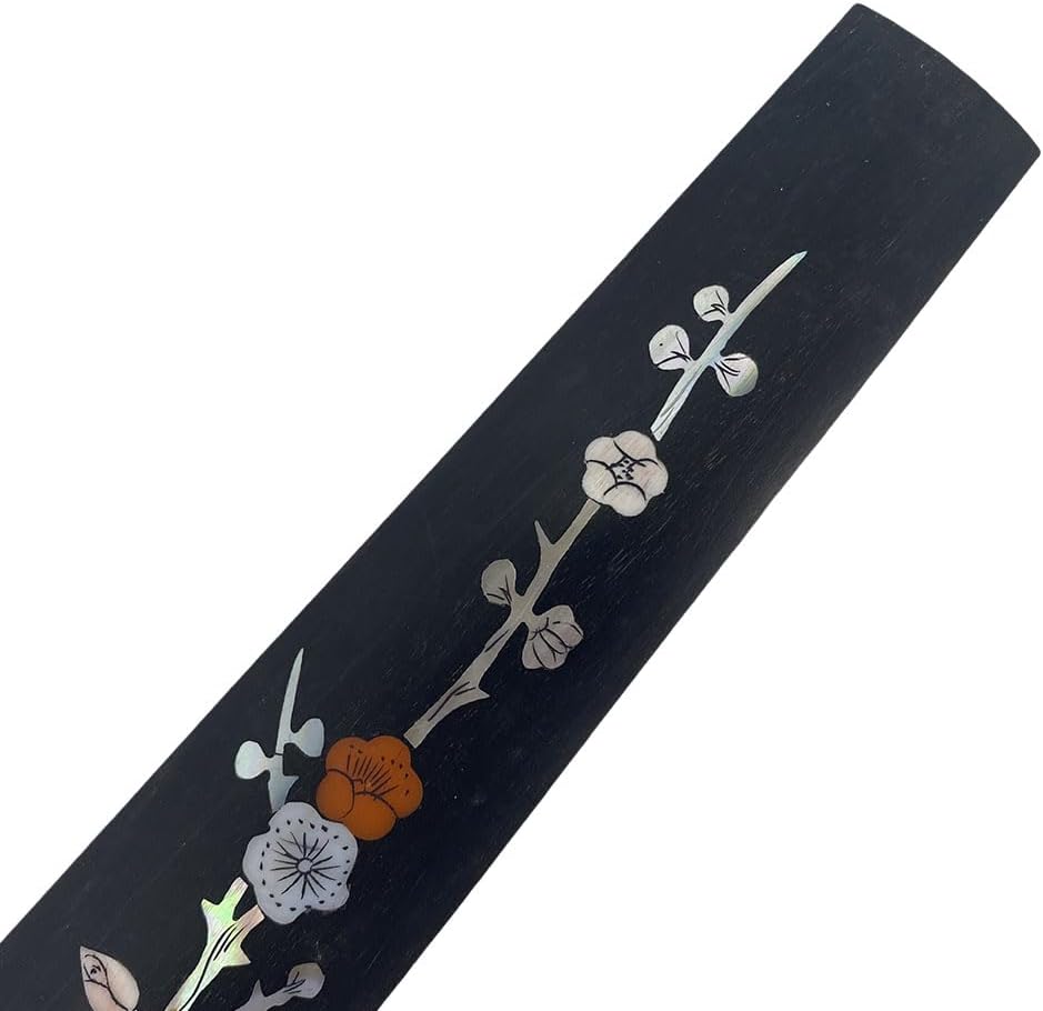 Yinfente Violin Fingerboard 4/4 Full Size Indonesia Ebony Violin Fretboard With Beautiful Pearl Flower Inlay Violin Parts