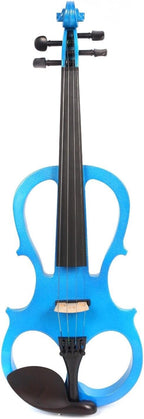 Yinfente Electric Violin Blue 4/4 Full Size Solid Wood For Beginner,Adult,4 String Professional,Silent Electric Violins With Ebony Fittings