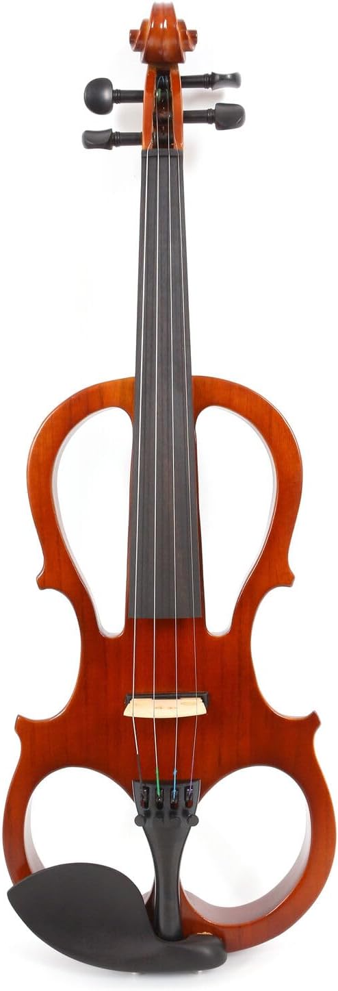 Yinfente Electric Violin Red 4/4 Full Size Solid Wood For Beginner,Adult,4 String Professional,Silent Electric Violins With Ebony Fittings